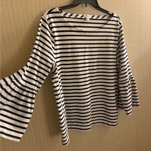 J. Crew Black and White Striped top